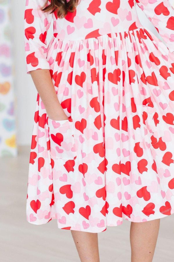 Be Mine 3 4 Sleeve Pocket Twirl Dress Sale - Image 4