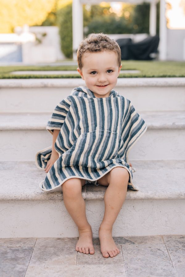 Blue Stripe Organic Cotton Beach Poncho Online Hot Sale - Image 2