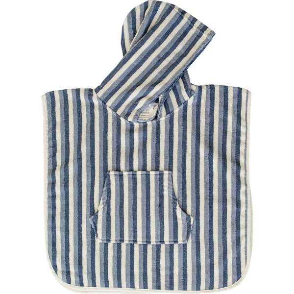 Blue Stripe Organic Cotton Beach Poncho Online Hot Sale