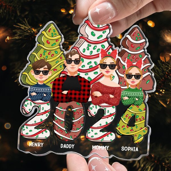 Christmas Tree Cake Family Together - Personalized Acrylic Ornament Online - Image 2