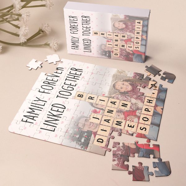 Forever Linked Together Family Scrabble Name - Personalized Photo Jigsaw Puzzle Online now - Image 5