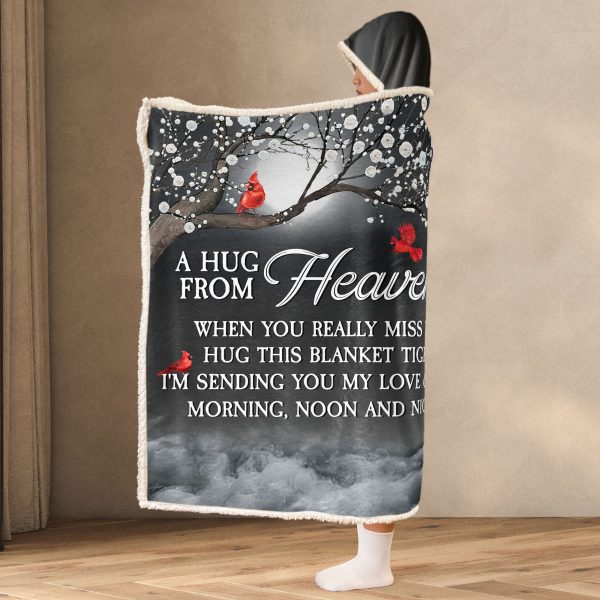 A Hug From Heaven Memorial - Personalized Photo Wearable Blanket Hoodie For Cheap - Image 5