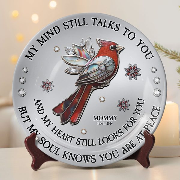 Red Cardinal My Mind My Heart My Soul - Personalized Ceramic Plate Cheap