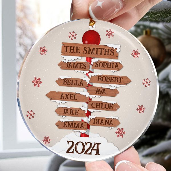 Custom Name Family Christmas North Pole - Personalized Acrylic Ornament on Sale - Image 2