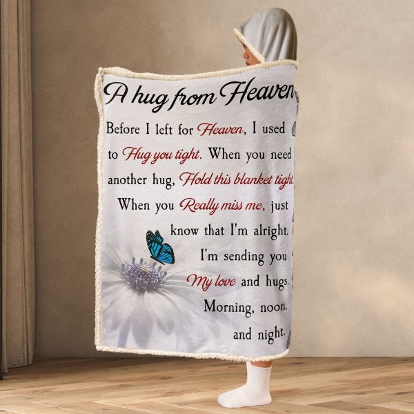 A Hug From Heaven - Personalized Photo Wearable Blanket Hoodie For Discount - Image 4