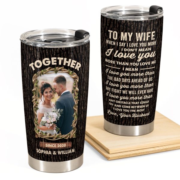 I Love You The Most - Personalized Photo Tumbler Cup Online now